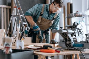 Contractor working with tools 